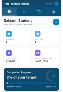 Hifz progress tracker alquranlab